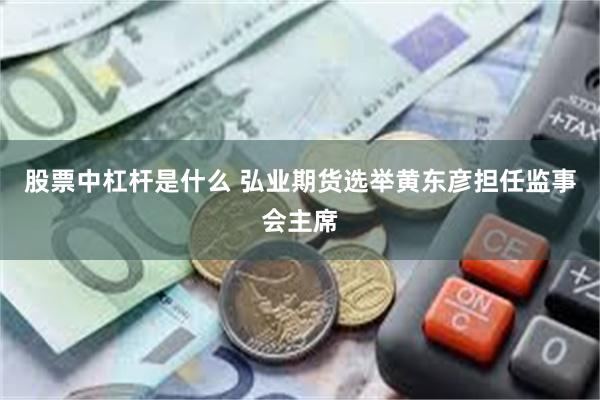 股票中杠杆是什么 弘业期货选举黄东彦担任监事会主席