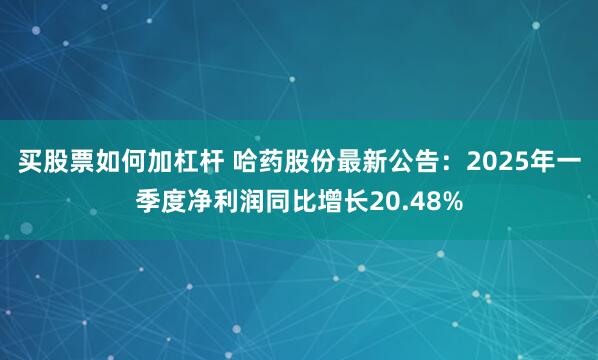 买股票如何加杠杆 哈药股份最新公告：2025年一季度净利润同比增长20.48%