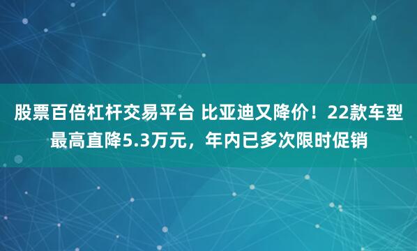 股票百倍杠杆交易平台 比亚迪又降价！22款车型最高直降5.3万元，年内已多次限时促销
